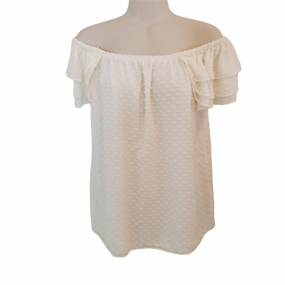 Banana Republic Ruffle Off The Shoulder Blouse Top
